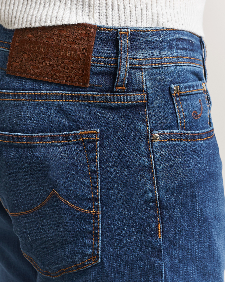 Herren | Jeans | Jacob Cohën | Bard Slim Fit Stretch Jeans Mid Blue