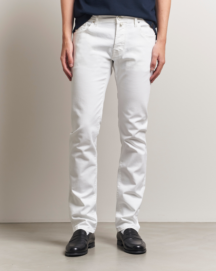 Herren | Jeans | Jacob Cohën | Bard Slim Fit Stretch Jeans White