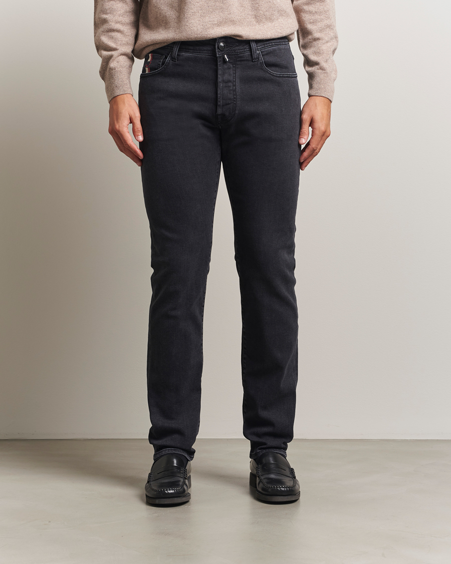 Herren | Jeans | Jacob Cohën | Bard Slim Fit Luxury Patch Stretch Jeans Dark Grey