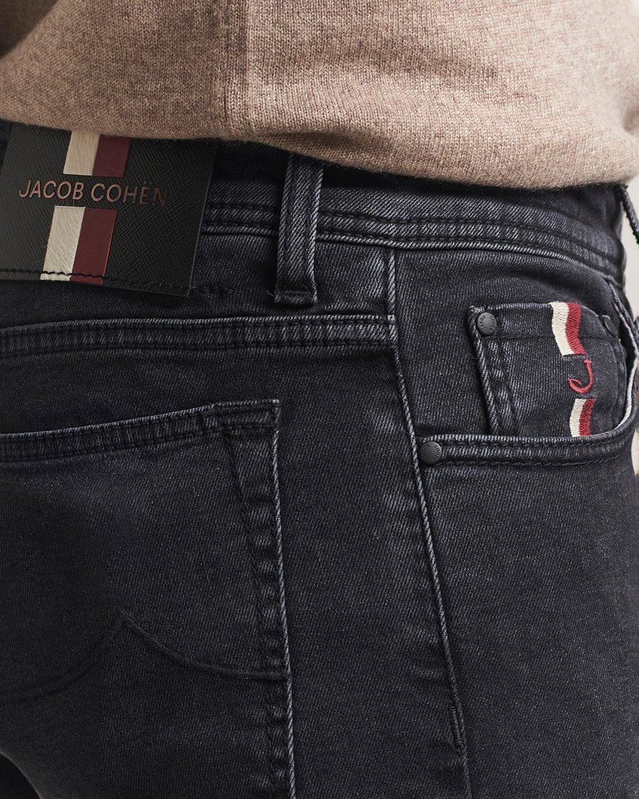 Herren | Jeans | Jacob Cohën | Bard Slim Fit Luxury Patch Stretch Jeans Dark Grey