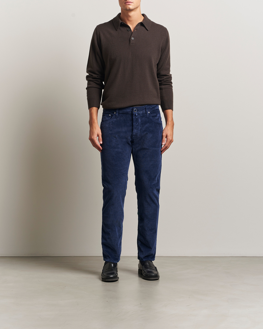 Herren | Hosen | Jacob Cohën | Bard 5-Pocket Medium Corduroy Trousers Dark Blue
