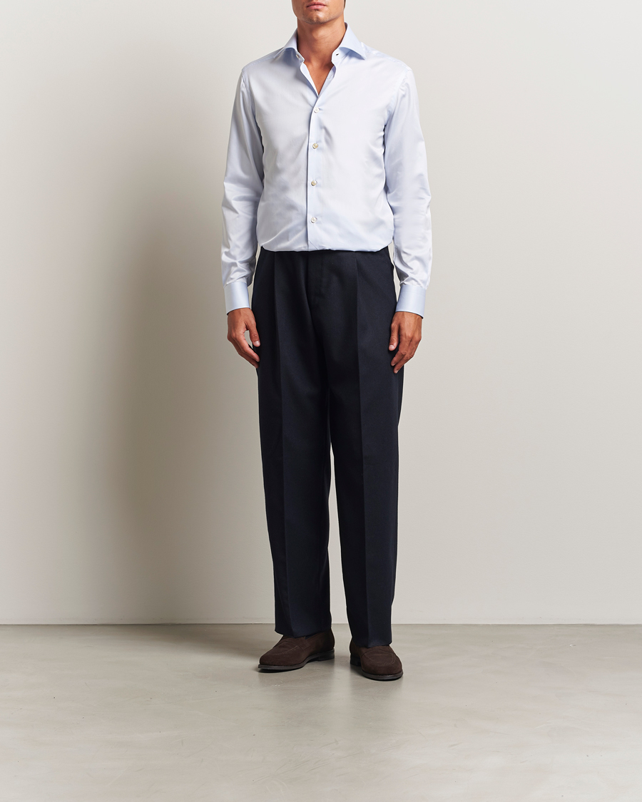 Herren | Hemden | Kiton | Cotton Dress Shirt Light Blue