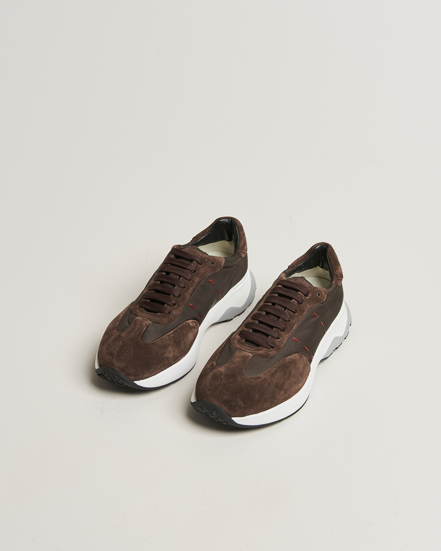 Herren | Sneaker | Kiton | Luxury Running Sneakers Dark Brown Suede