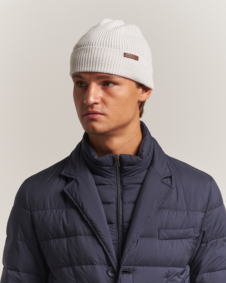 Herren | Mützen | Kiton | Rib Cashmere Beanie Light Beige