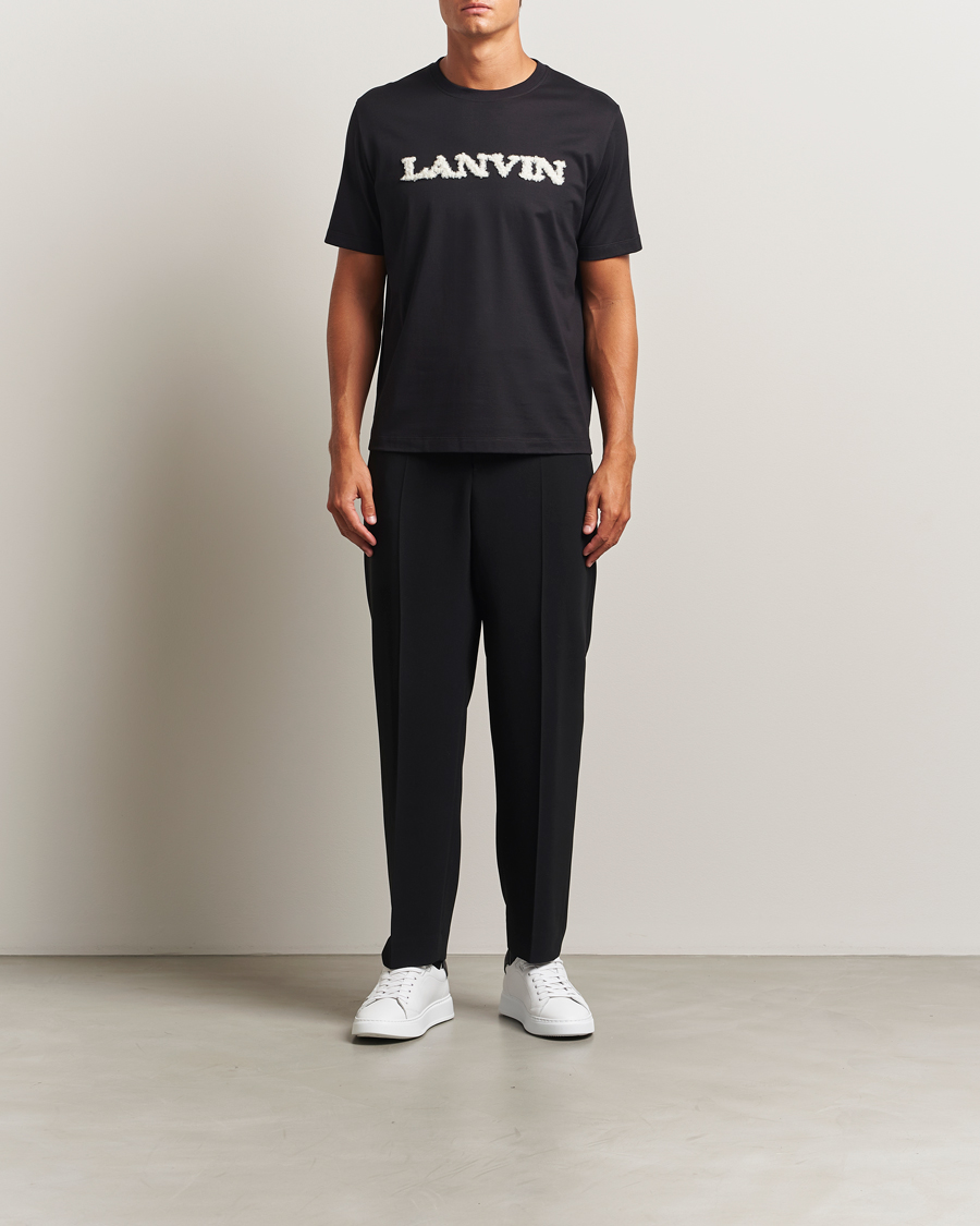 Herren | T-Shirts | Lanvin | Shearling Logo T-Shirt Black