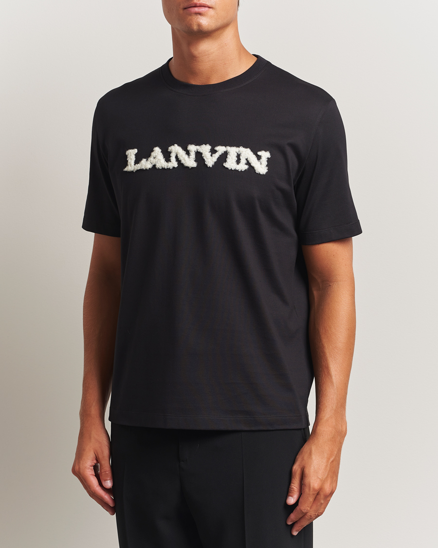 Herren | T-Shirts | Lanvin | Shearling Logo T-Shirt Black