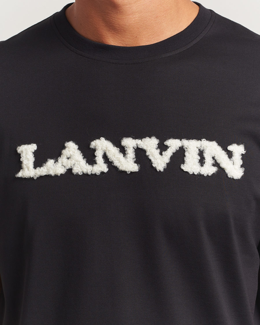 Herren | T-Shirts | Lanvin | Shearling Logo T-Shirt Black