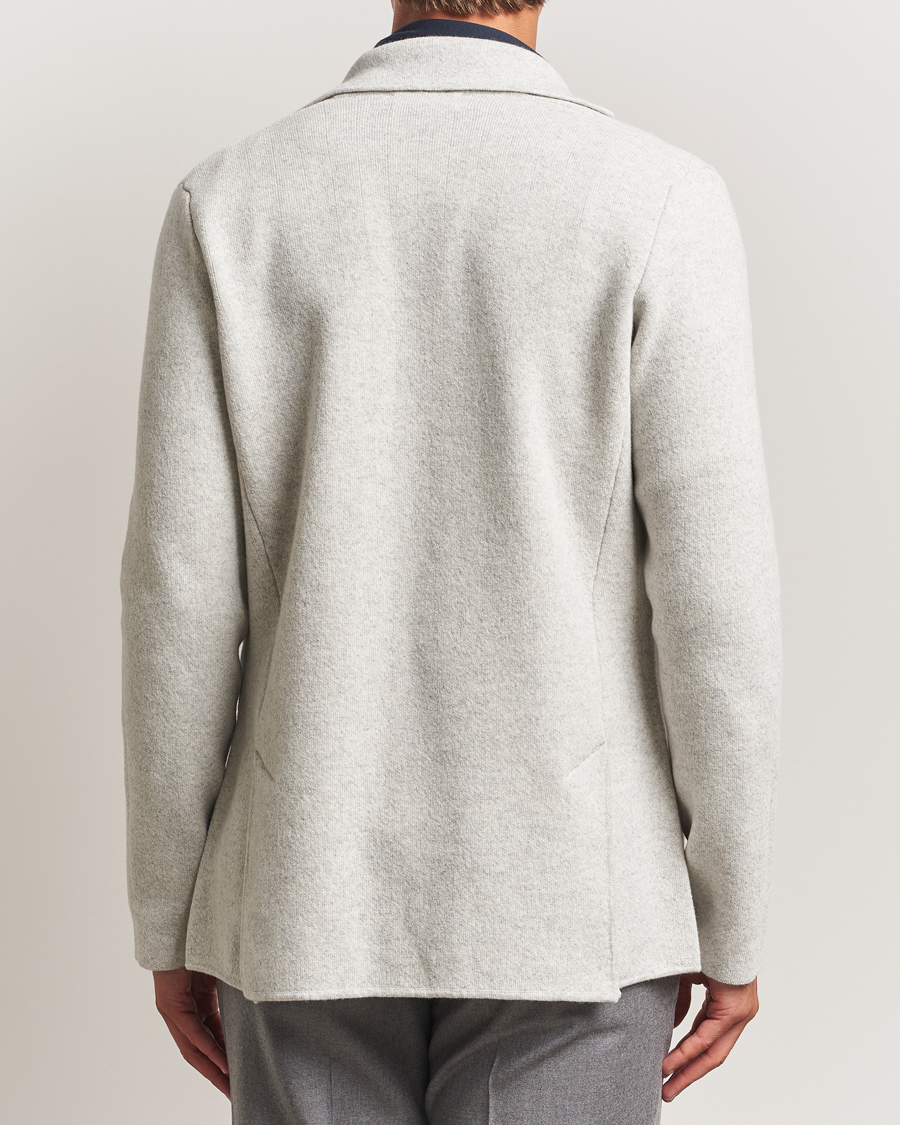 Herren | Sakkos | Lardini | Knitted Wool Blazer Light Grey