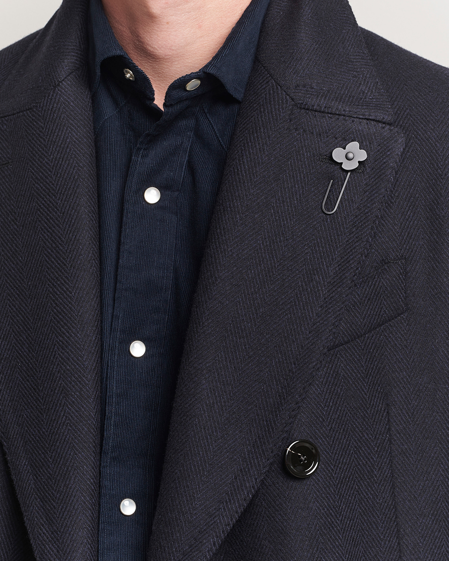 Herren | Jacken | Lardini | Wool/Cashmere Herringbone Coat Navy