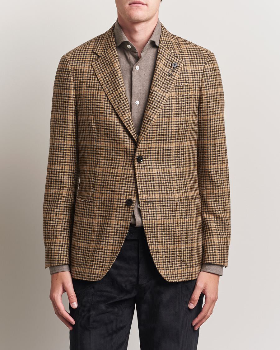 Herren | Sakkos | Lardini | Wool/Cashmere Houndstooth Overcheck Blazer Brown