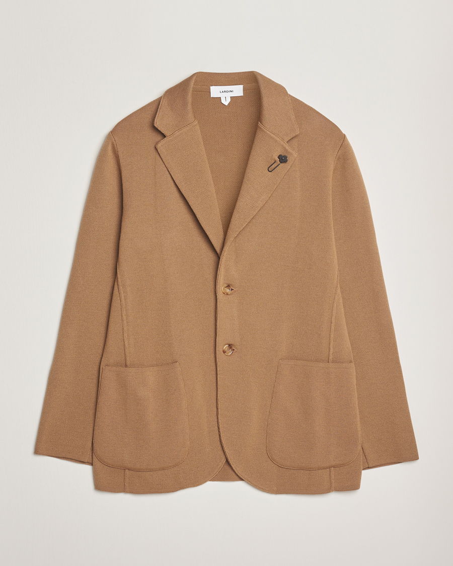 Herren | Sakkos | Lardini | Knitted Wool Blazer Beige