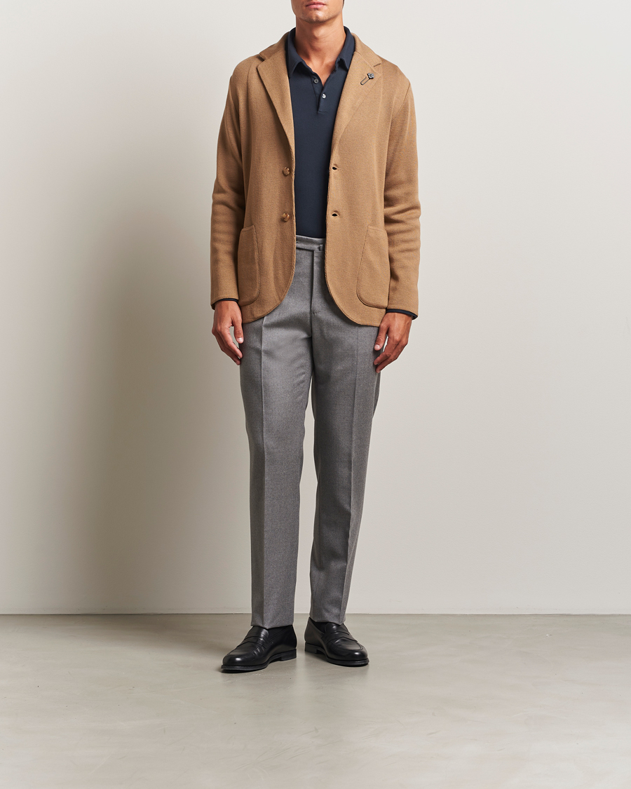 Herren | Sakkos | Lardini | Knitted Wool Blazer Beige