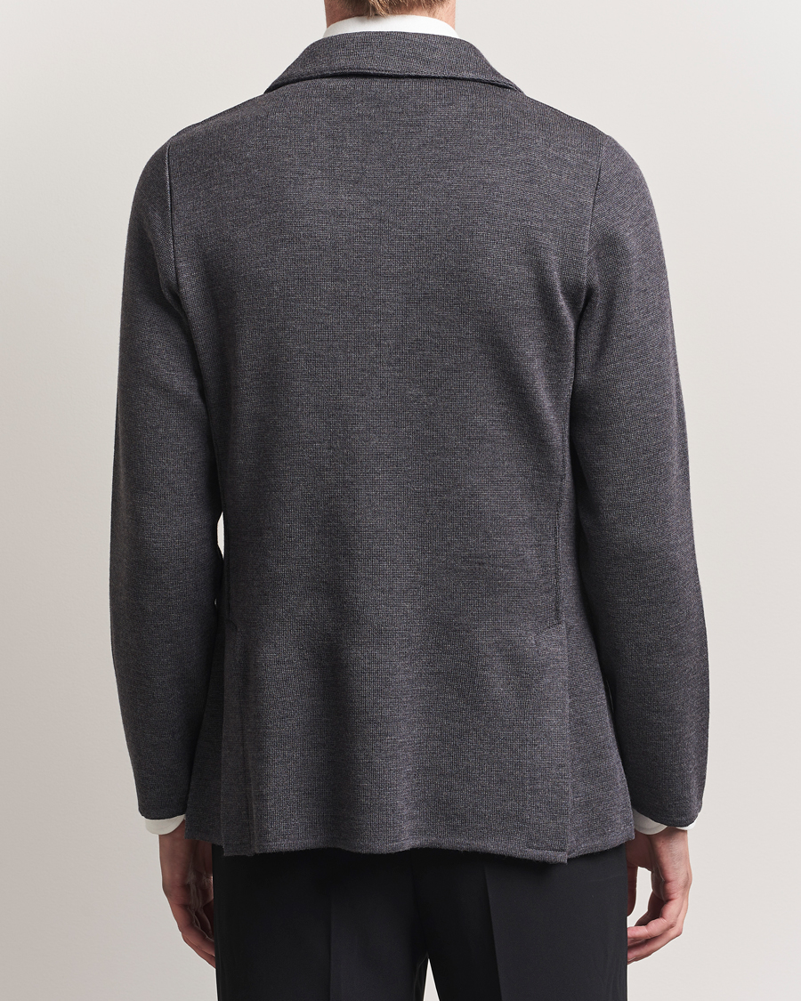 Herren | Sakkos | Lardini | Knitted Wool Blazer Dark Grey