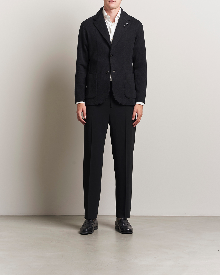 Herren | Sakkos | Lardini | Knitted Wool Blazer Black