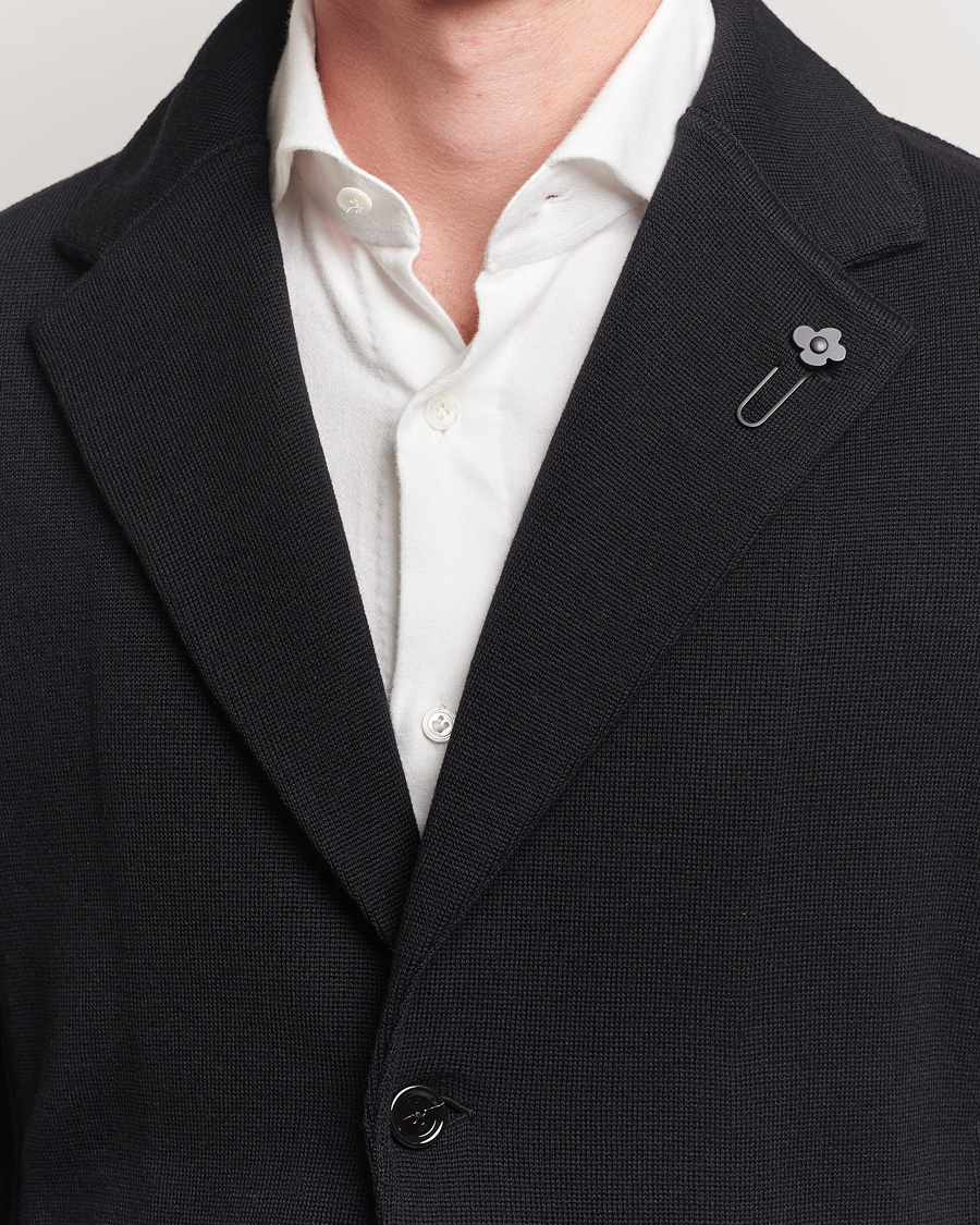 Herren | Sakkos | Lardini | Knitted Wool Blazer Black