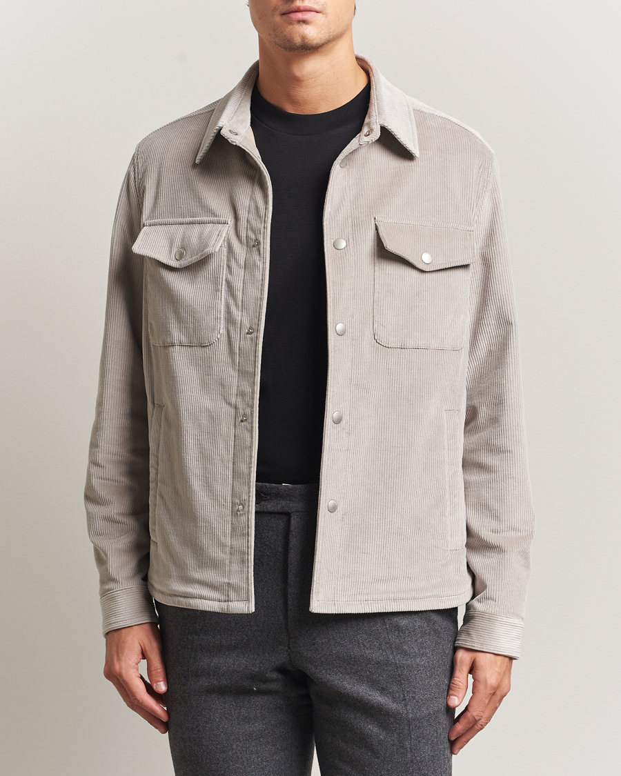 Herren | Jacken | Lardini | Corduroy Overshirt Taupe