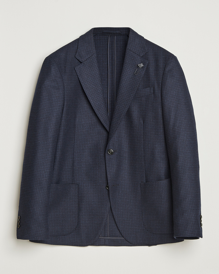Herren | Sakkos | Lardini | Checked Wool Blazer Navy