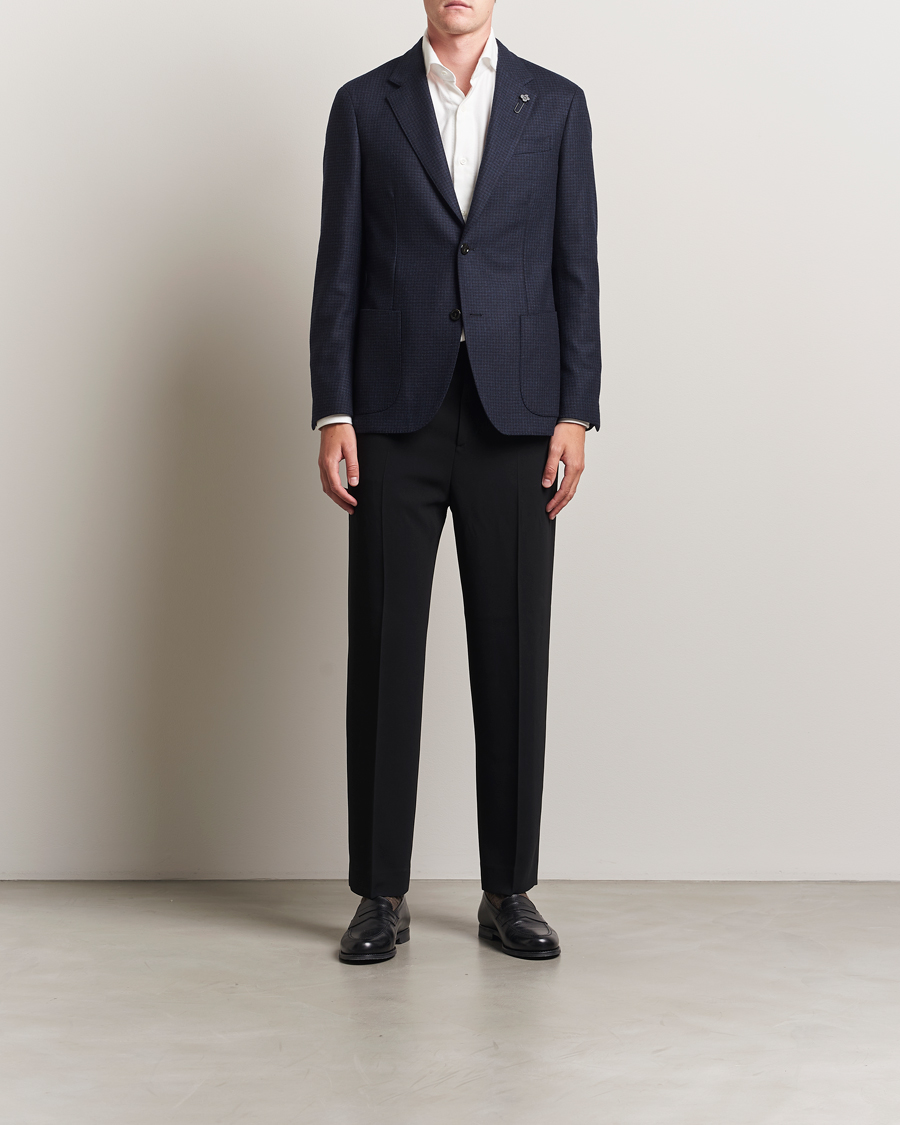Herren | Sakkos | Lardini | Checked Wool Blazer Navy