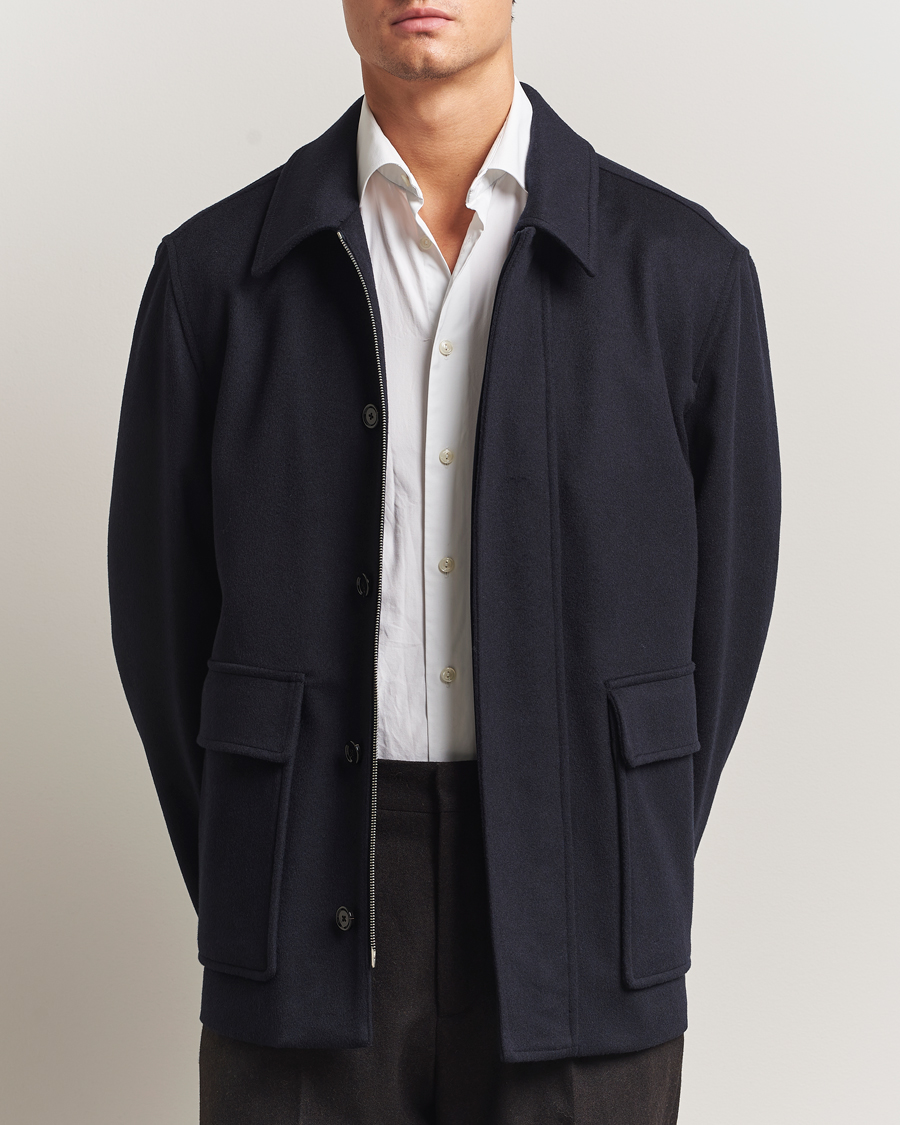 Herren | Jacken | Lardini | Loro Piana Wool Shirt Jacket Navy