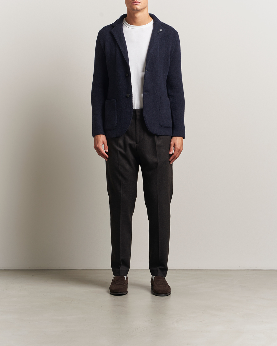 Herren | Sakkos | Lardini | Recycled Cashmere Knitted Blazer Navy