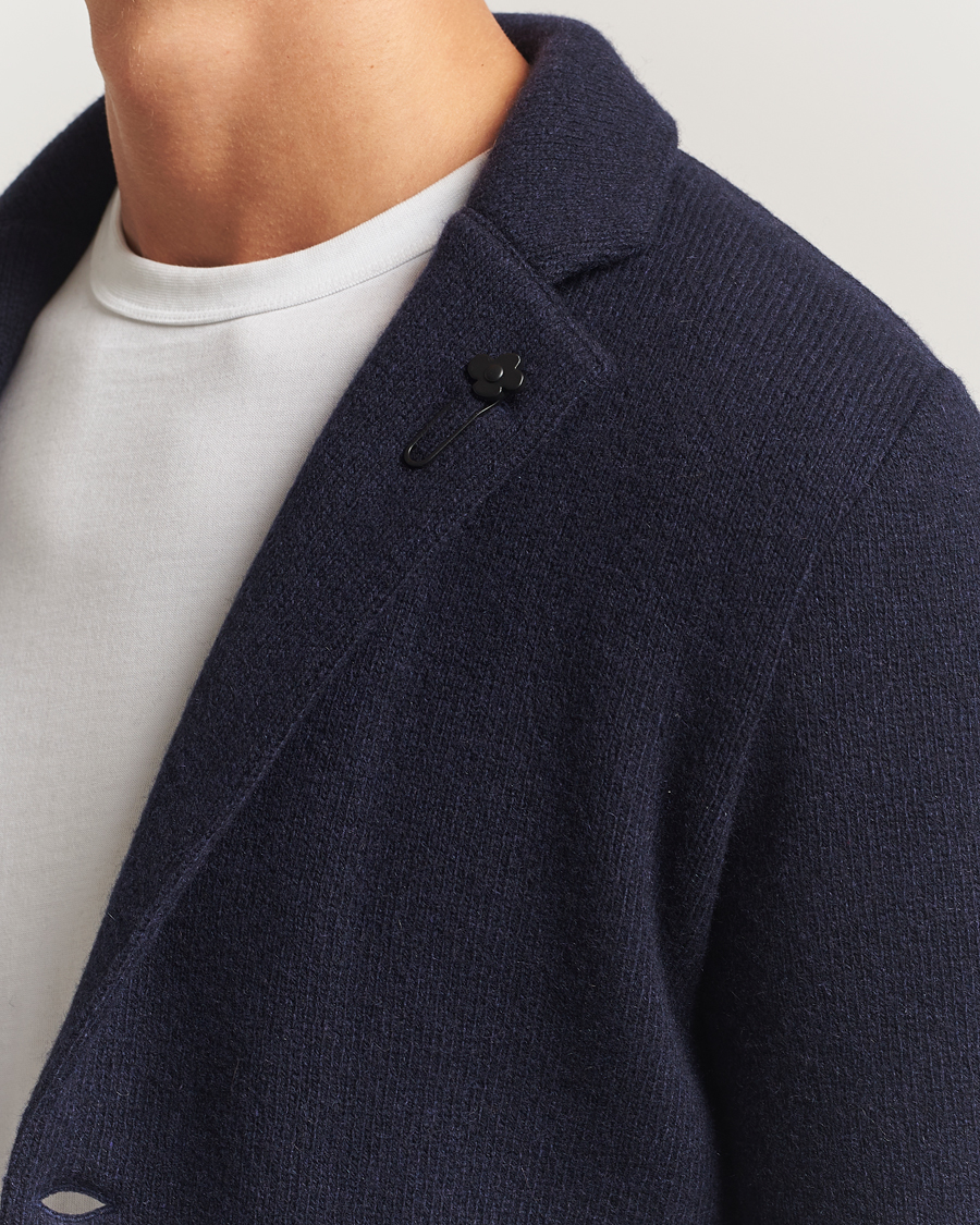 Herren | Sakkos | Lardini | Recycled Cashmere Knitted Blazer Navy