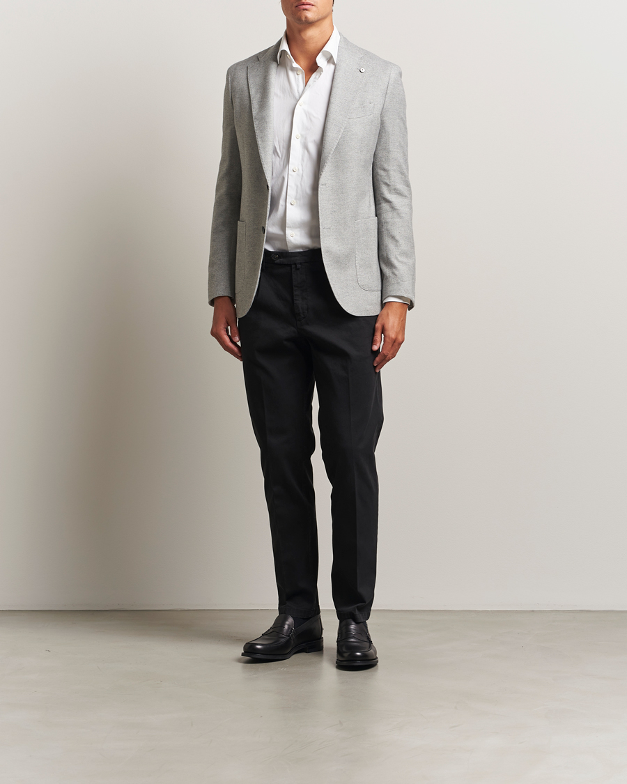 Herren | Sakkos | L.B.M. 1911 | Jack Herringbone Cotton Blazer Light Grey