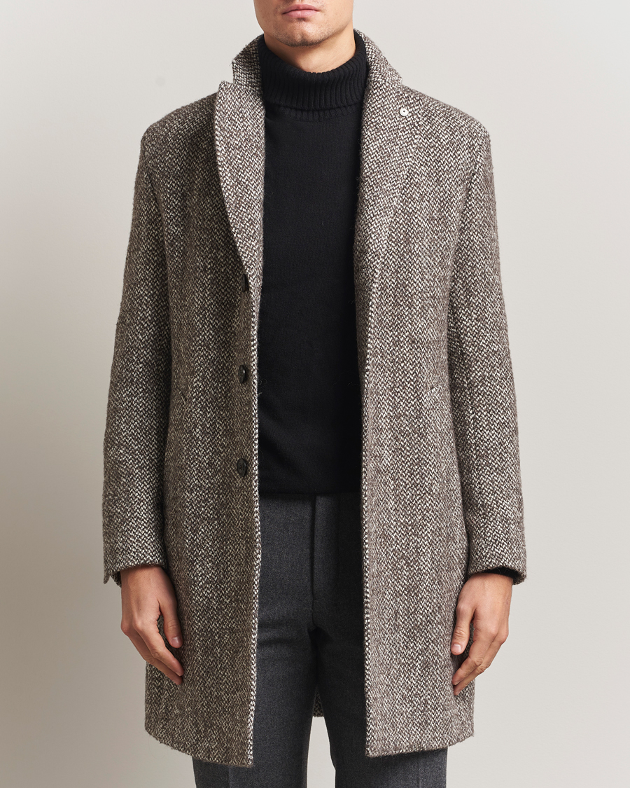 Herren | Jacken | L.B.M. 1911 | Structure Wool Coat Brown