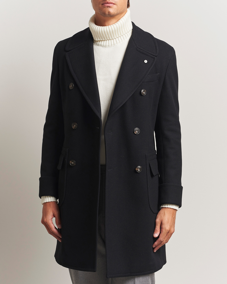 Herren | Jacken | L.B.M. 1911 | Double Breasted Wool/Cashmere Coat Black