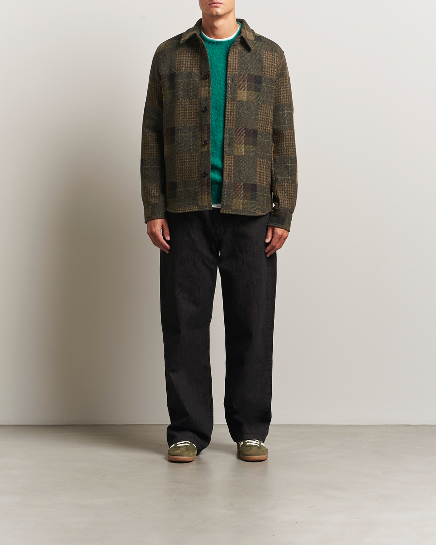 Herren | Hemden | LES DEUX | Kody Patchwork Wool Overshirt Green