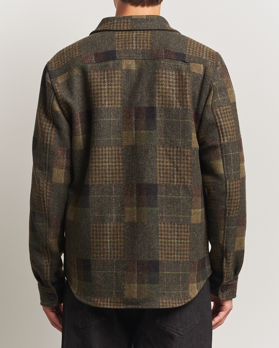 Herren | Hemden | LES DEUX | Kody Patchwork Wool Overshirt Green