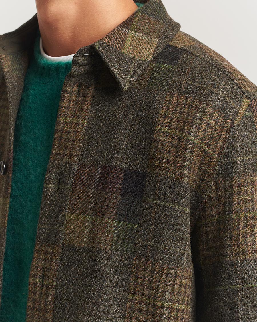 Herren | Hemden | LES DEUX | Kody Patchwork Wool Overshirt Green