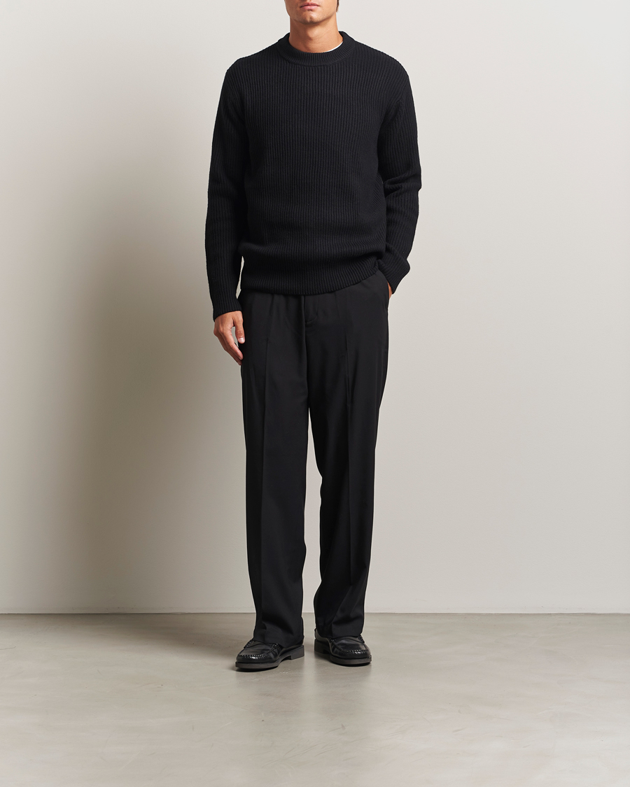 Herren | Pullover | LES DEUX | Eddie Wool Rib Crewneck Black