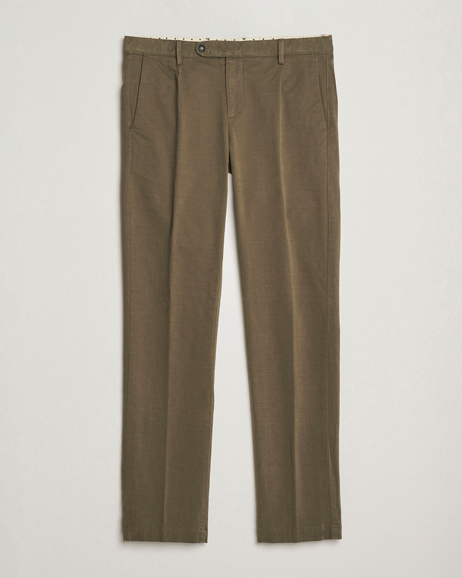 Herren | Hosen | Massimo Alba | Ionio Pleated Moleskine Trousers Military