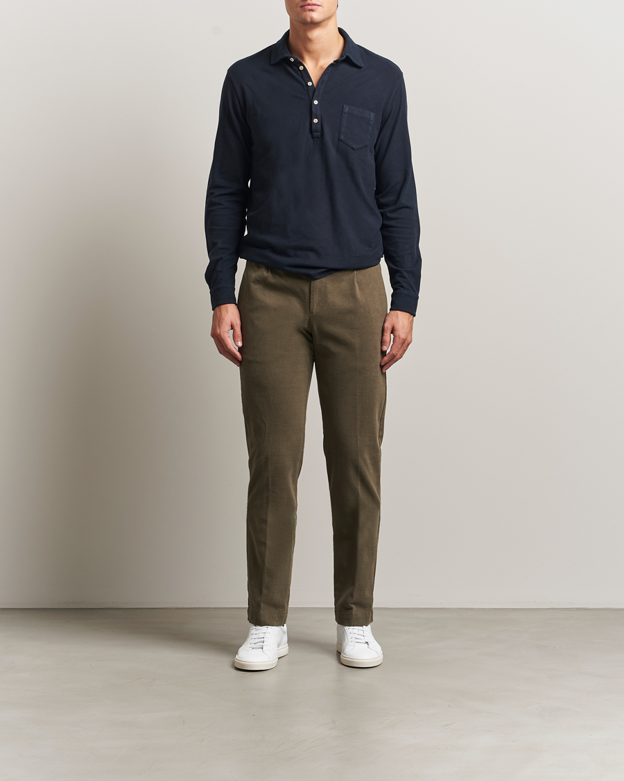 Herren | Hosen | Massimo Alba | Ionio Pleated Moleskine Trousers Military