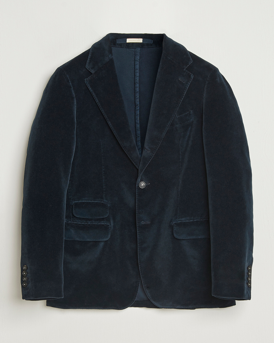 Herren | Sakkos | Massimo Alba | Catch Velvet Blazer Navy