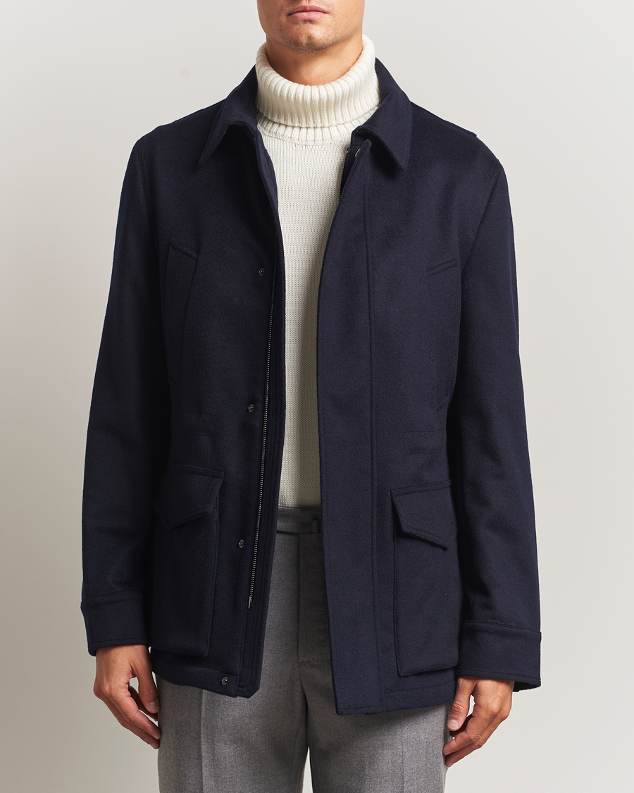Herren | Jacken | Oscar Jacobson | Traveler Wool Jacket Navy