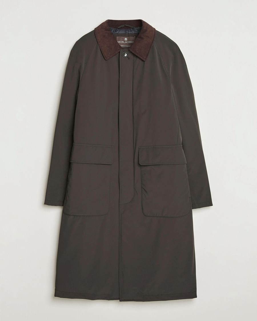 Herren | Jacken | Oscar Jacobson | Padded Raglan Nylon Coat Brown