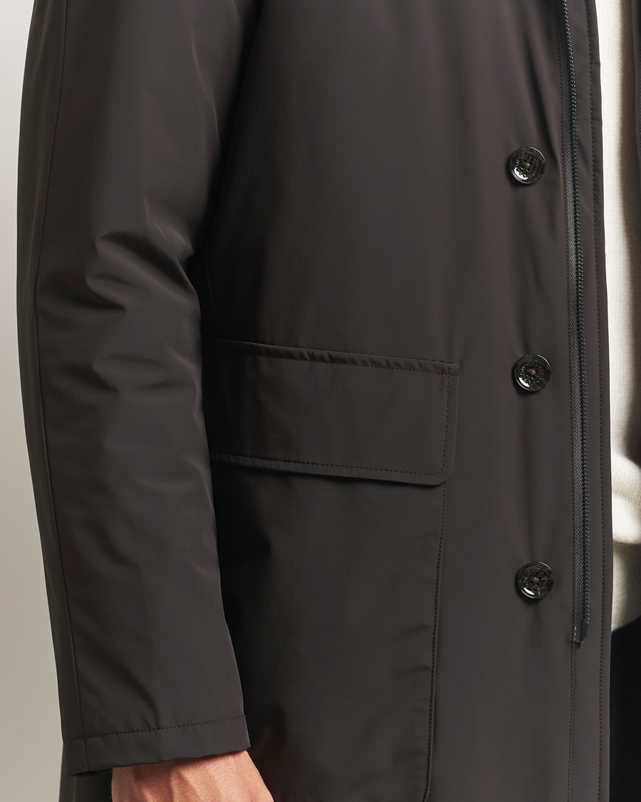Herren | Jacken | Oscar Jacobson | Padded Raglan Nylon Coat Brown