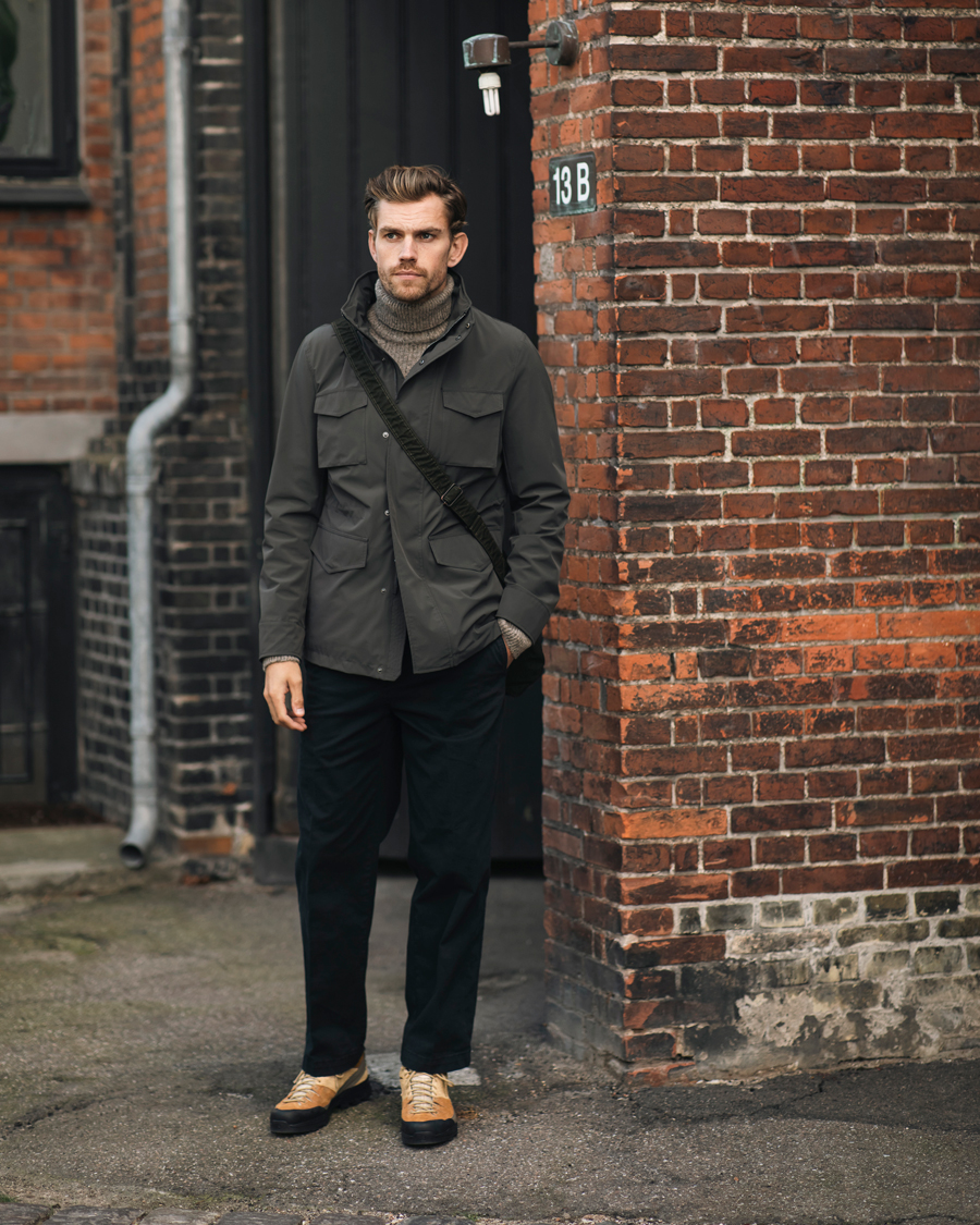 Herren | Jacken | Oscar Jacobson | M65 Nylon Field Jacket Olive