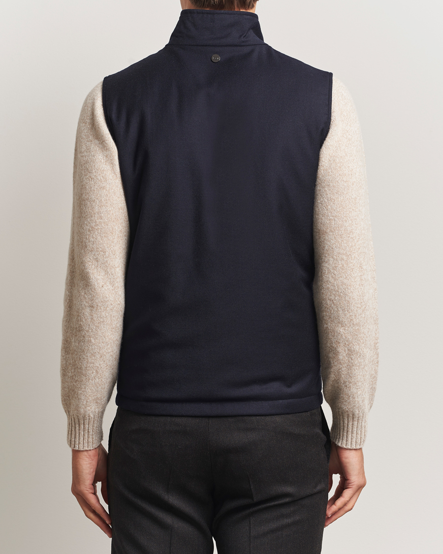 Herren | Westen | Oscar Jacobson | Nylon/Wool Reversible Vest Navy