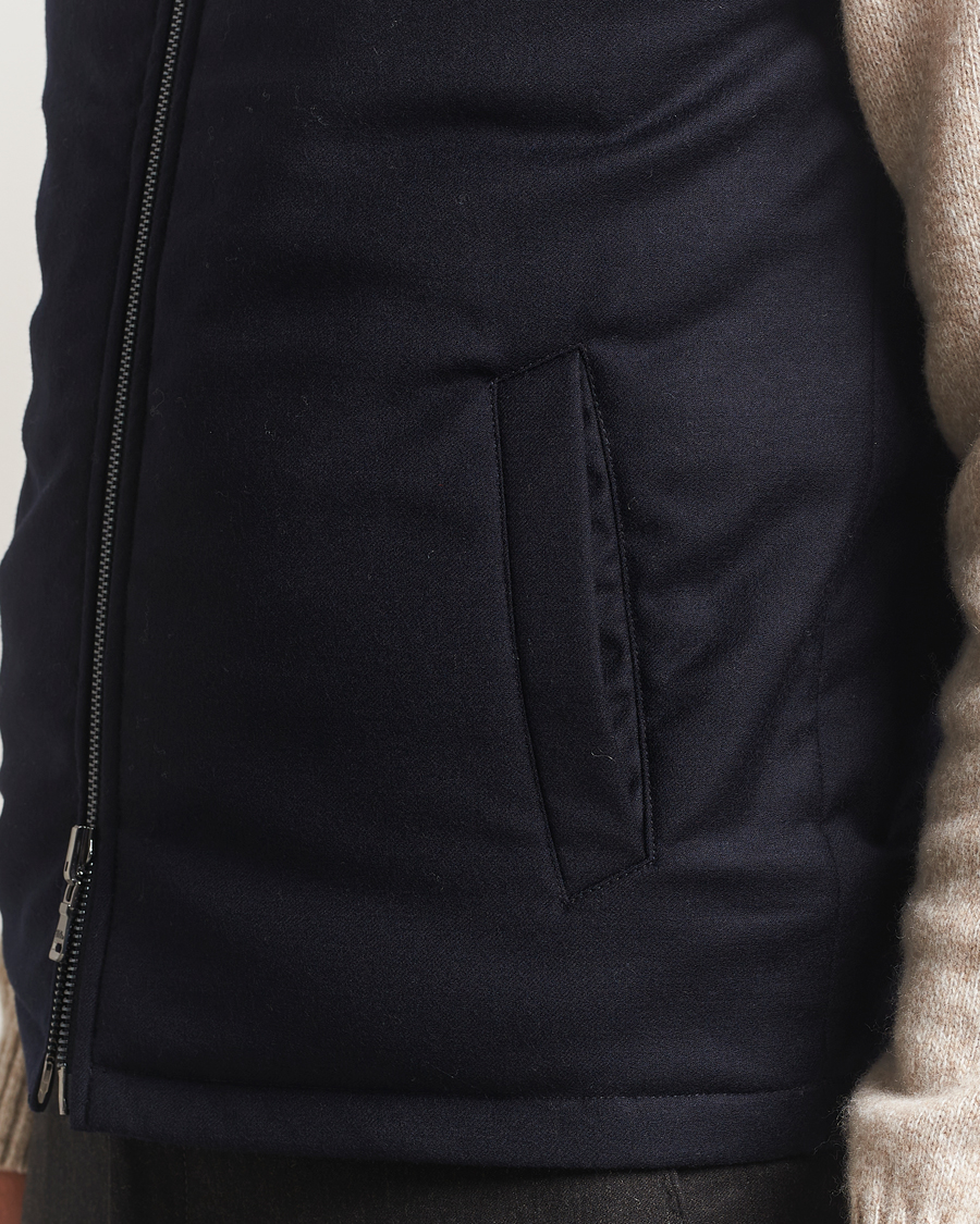 Herren | Westen | Oscar Jacobson | Nylon/Wool Reversible Vest Navy