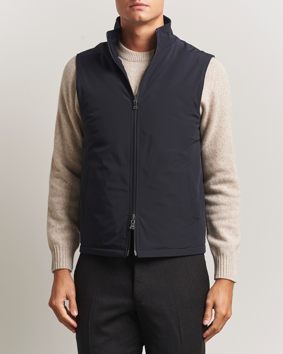 Herren | Westen | Oscar Jacobson | Nylon/Wool Reversible Vest Navy