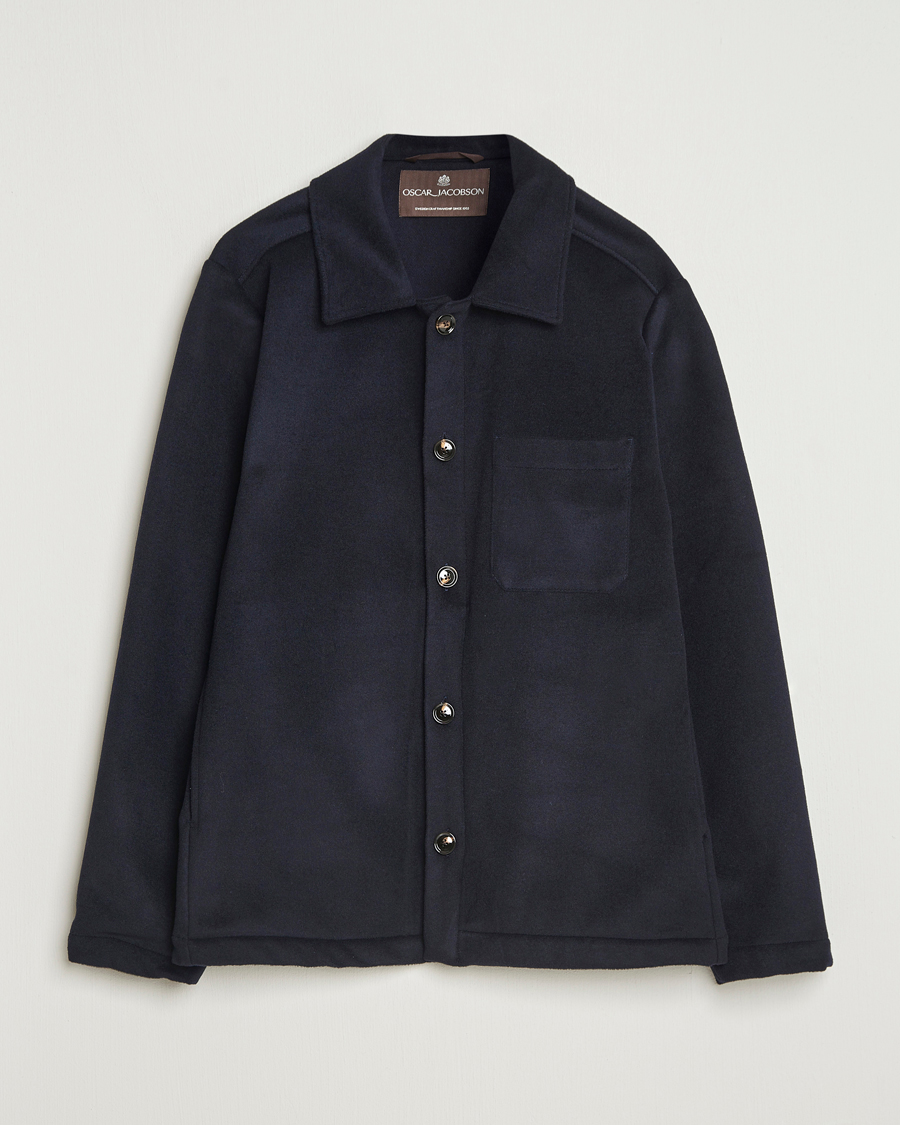 Herren | Jacken | Oscar Jacobson | Maddan Wool/Cashmere Shirt Jacket Navy