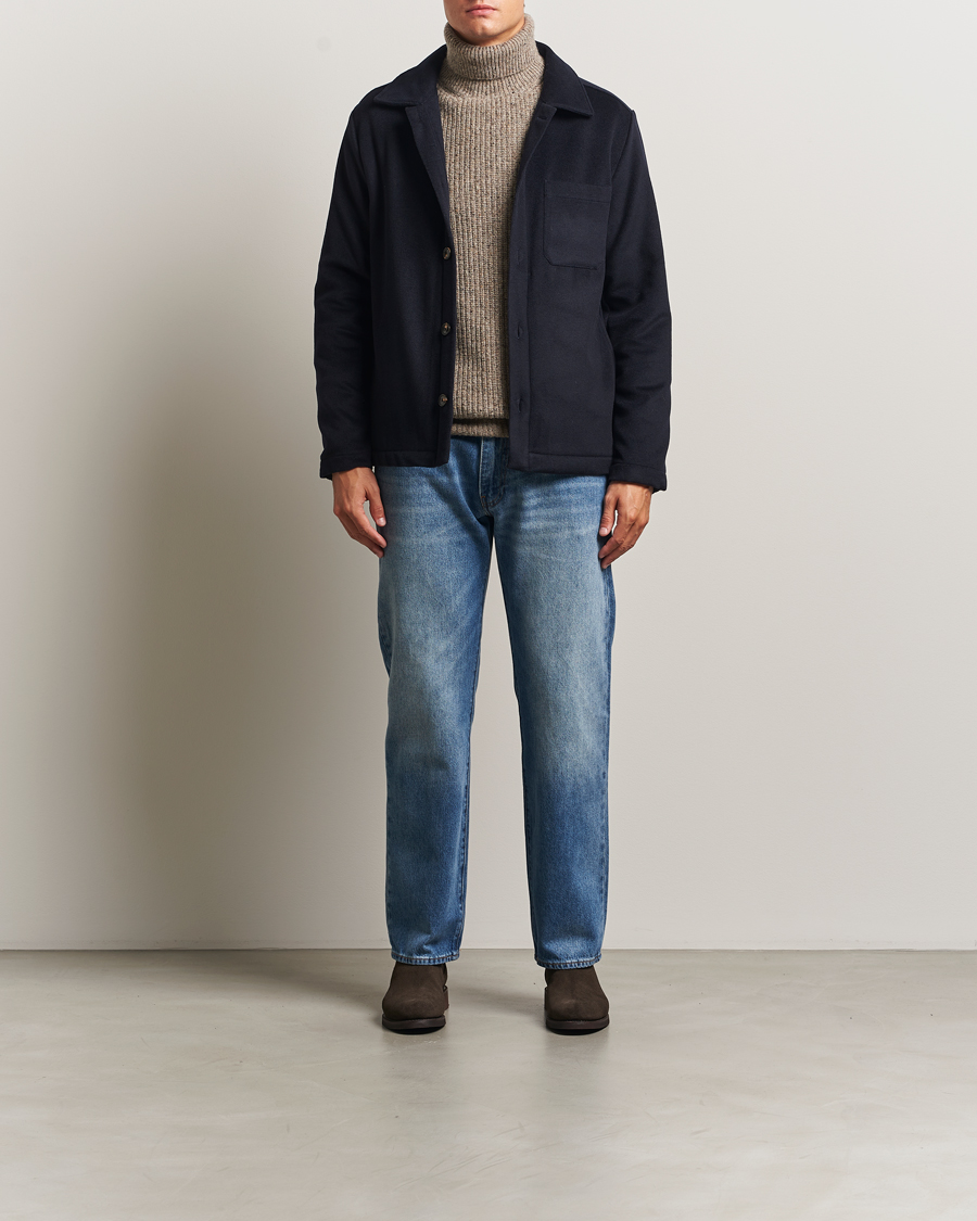 Herren | Jacken | Oscar Jacobson | Maddan Wool/Cashmere Shirt Jacket Navy