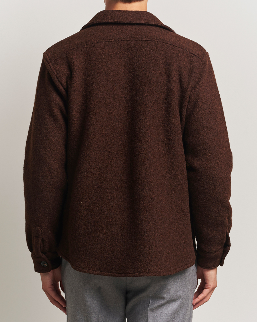 Herren | Jacken | Oscar Jacobson | Maverick Boiled Wool Shirt Jacket Brown