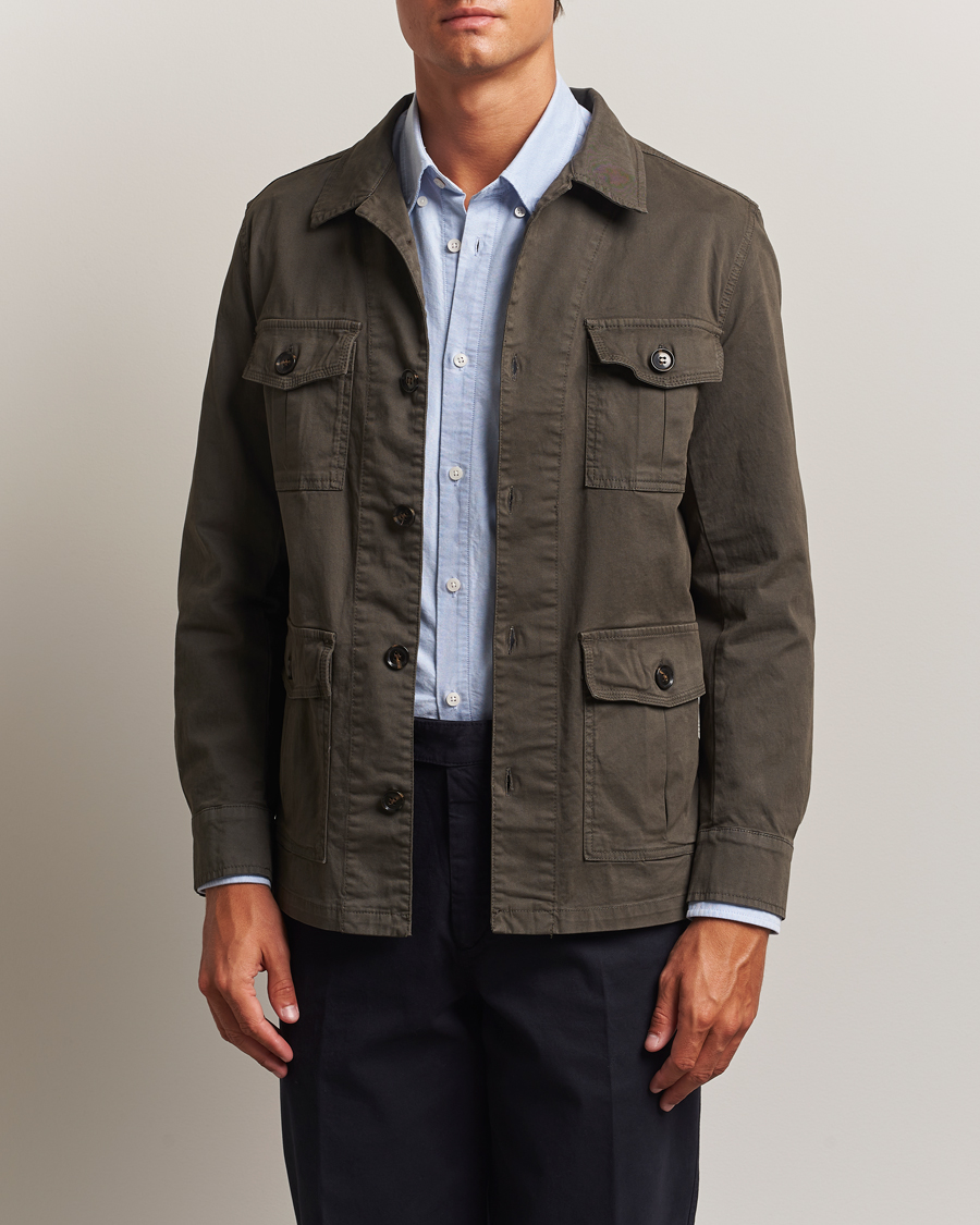 Herren | Hemden | Oscar Jacobson | Safari Shirt Jacket Olive