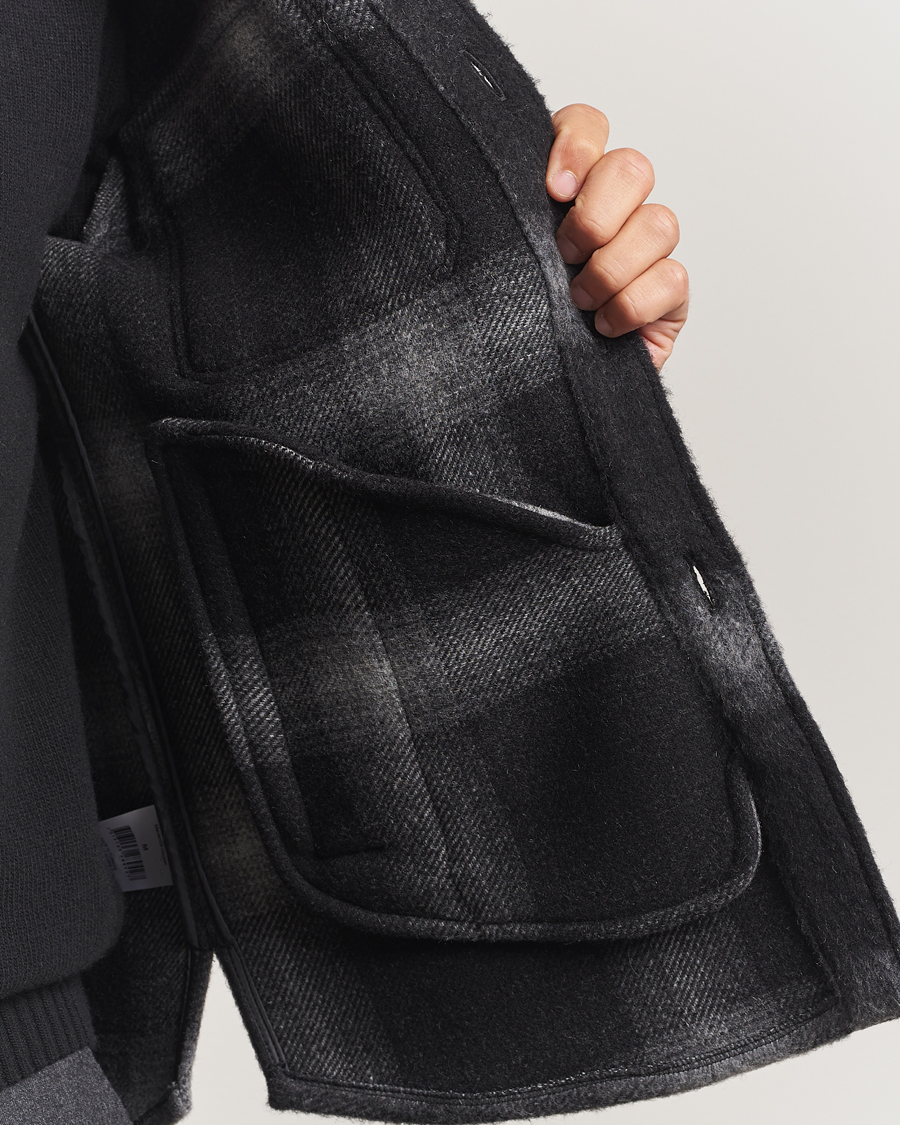 Herren | Jacken | Oscar Jacobson | Maverick Checked Wool Shirt Jacket Grey