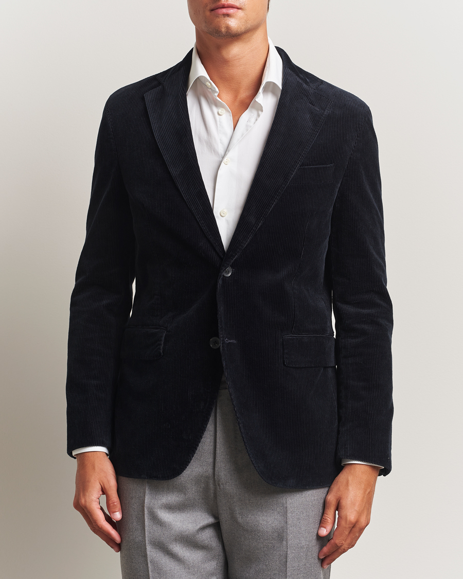 Herren | Sakkos | Oscar Jacobson | Fogerty Patch Pocket Cord Blazer Navy