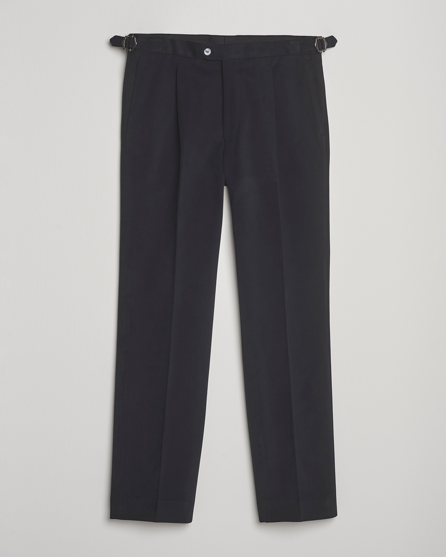Herren | Hosen | Oscar Jacobson | Delon Brushed Cotton Trousers Black