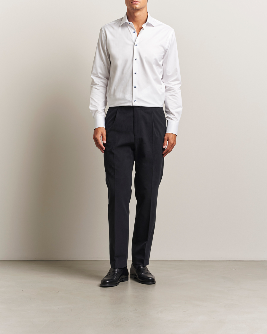 Herren | Hosen | Oscar Jacobson | Delon Brushed Cotton Trousers Black